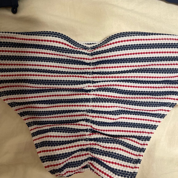 Xhilaration Navy, White & Red Striped swim suit - Picture 4 of 11